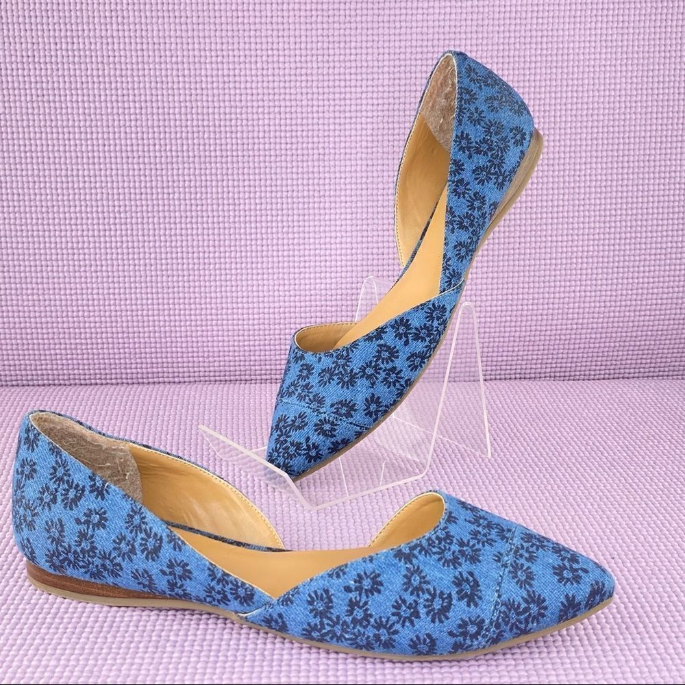 Tommy Hilfiger Naria 3 Floral Denim D'Orsay Ballet Flats Blue‎ 6